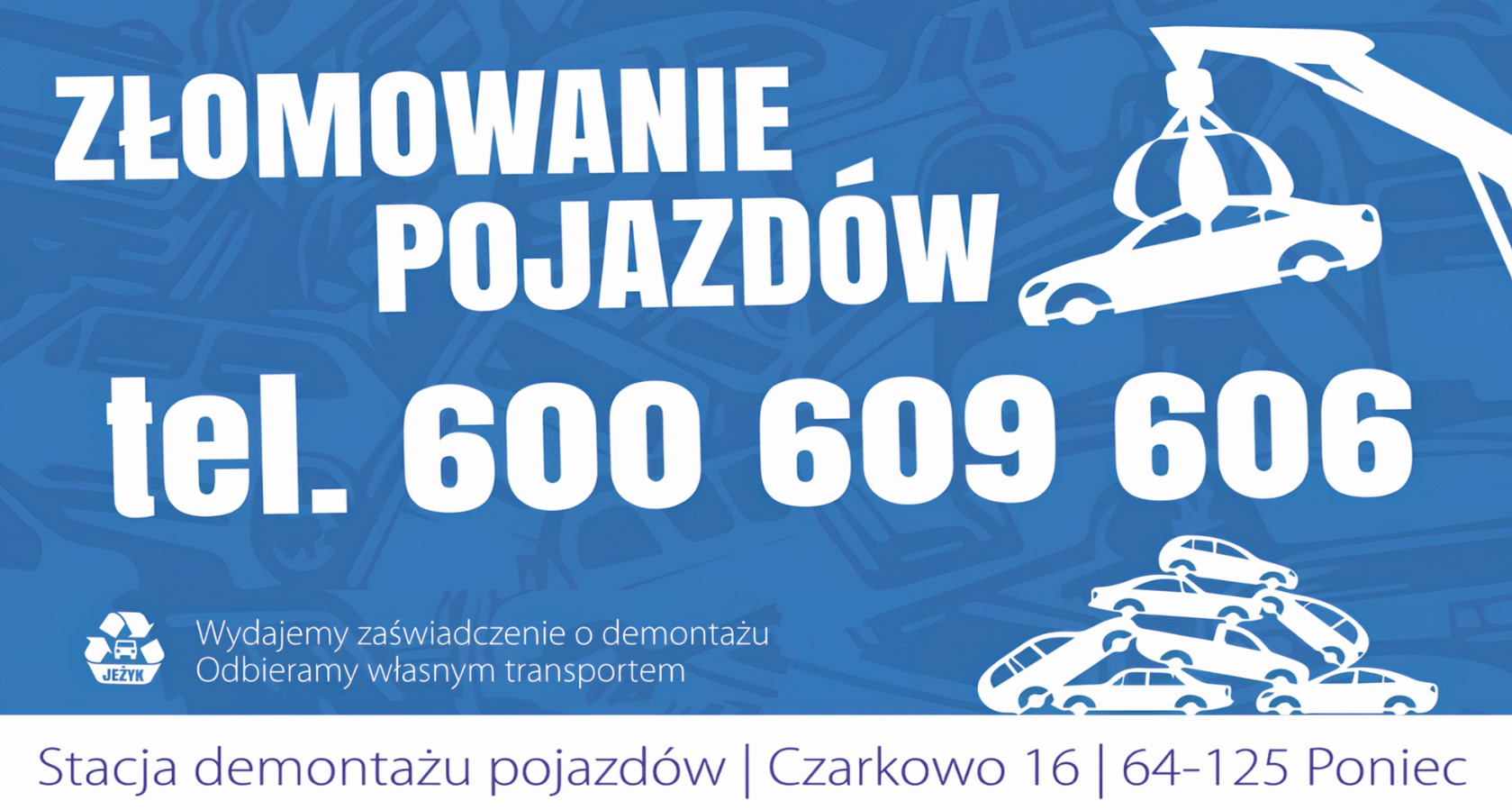 Jeżyk Stacja Demontażu Pojazdów Dawid Nowak - złomowanie aut OSTRÓW WIELKOPOLSKI złomowanie pojazdów OSTRÓW WIELKOPOLSKI